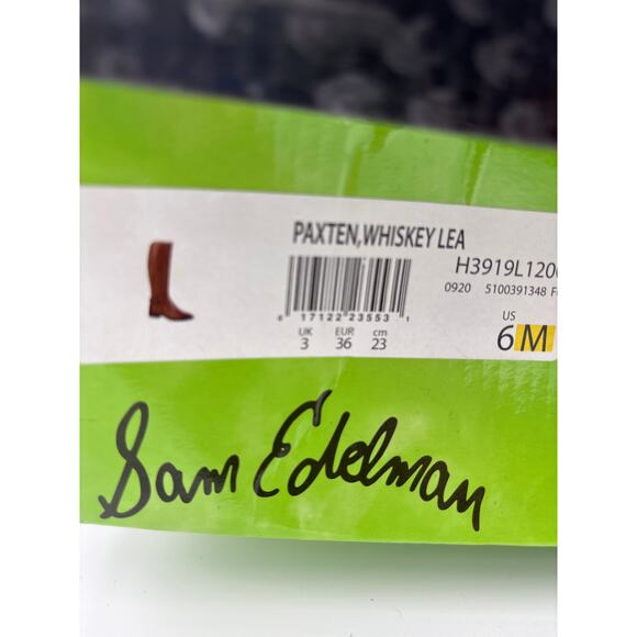 Sam Edelman Paxten boots in Whiskey Lea leather size 6 M NEW - Picture 6 of 6